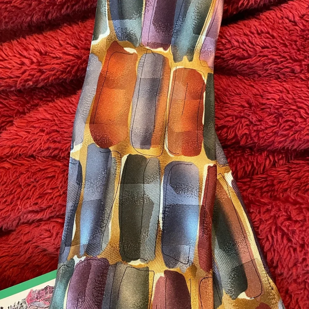 NWT JGarcia Man Wired Crossroads Collection 35 Tie Multi color All Silk Abstract